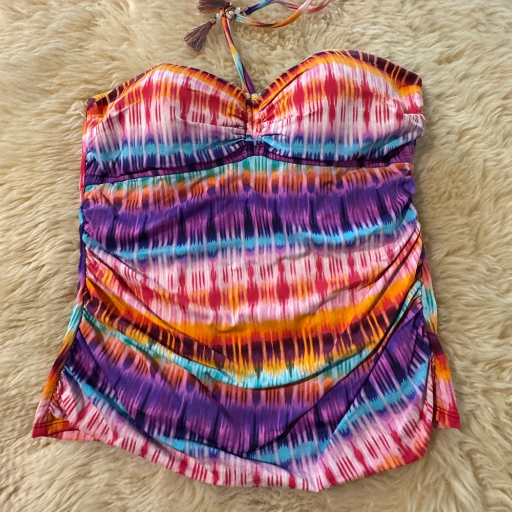 Colorful Strapless Swimsuit Top